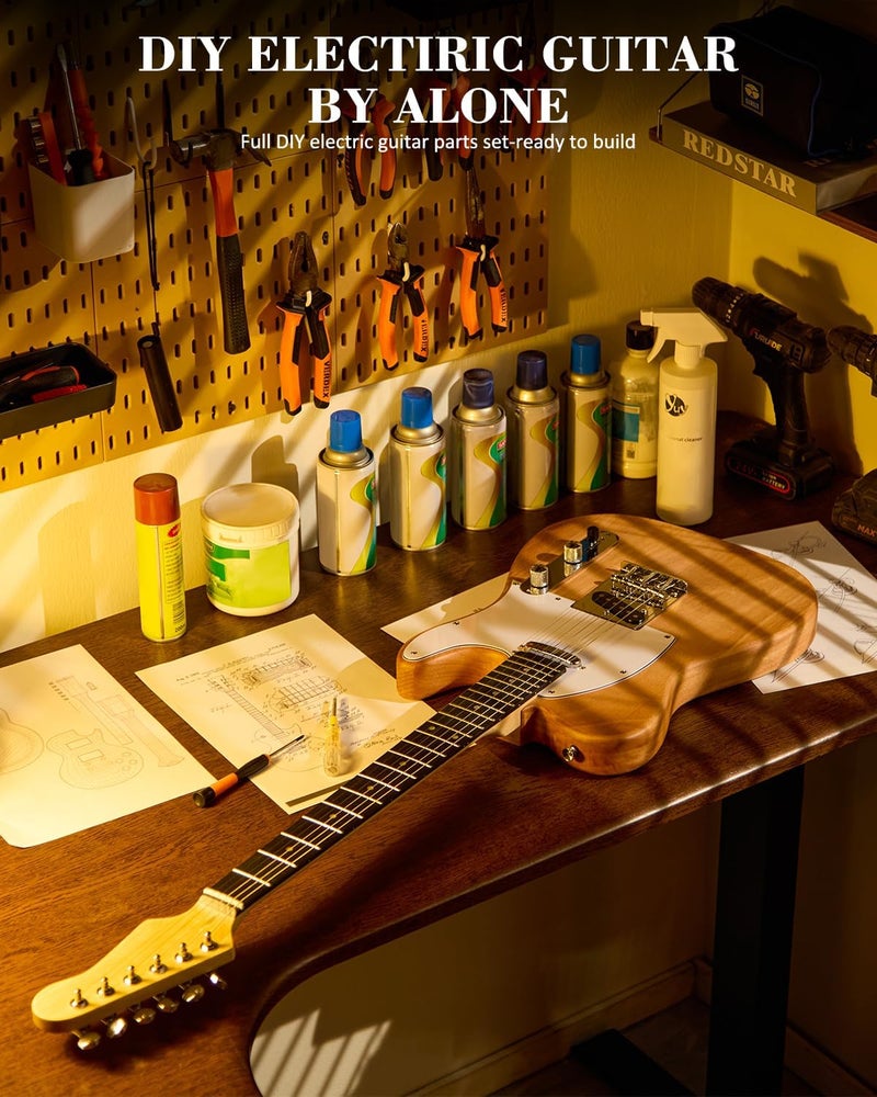 STRICH DIY Electric Guitar Kit, TL Style Mahogany Body & Maple Neck Guitar with SS Pickups, Easy to Assemble Kit with All Parts Included – Build Your Own Electric Guitar STL-D10 - Image 2